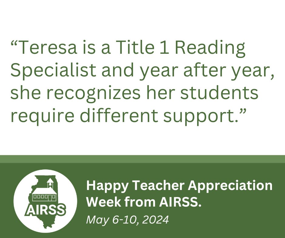 “Teresa is a Title 1 Reading Specialist and year after year, she recognizes her students require different support. She is a dedicated educator and lifelong learner.'