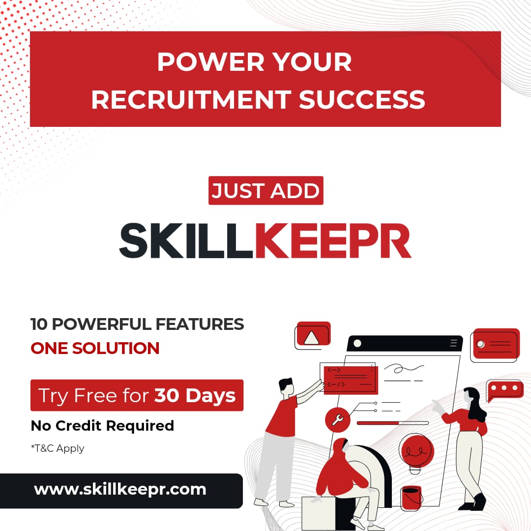 With Skillkeepr, you can easily assess candidates' skills and match them with the right job opportunities, saving you time and resources.

10 powerful features in one solution.

To know more, Visit skillkeepr.com

#skillkeepr #recruitmentinnovation #HRsolutions