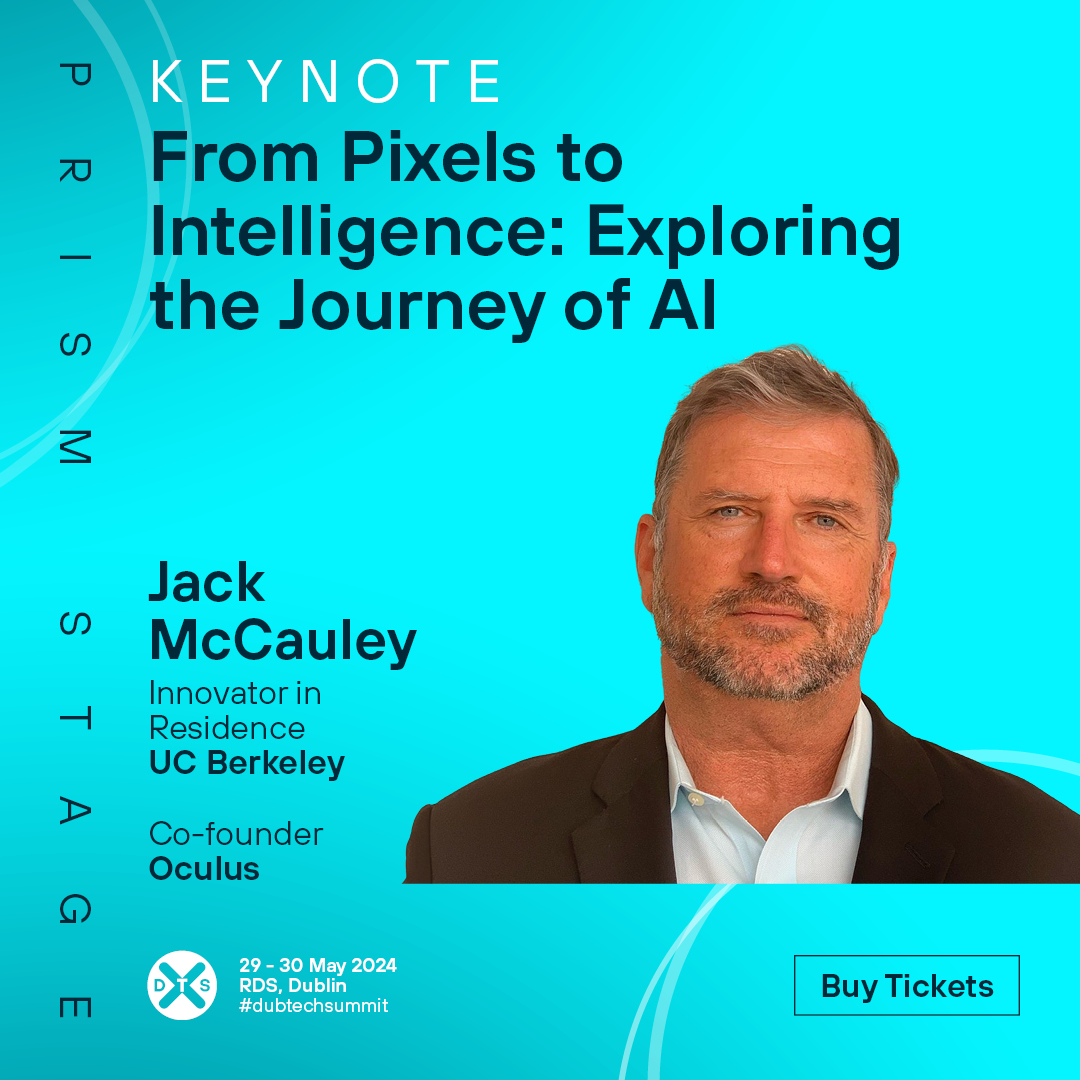 Join @jackmccauley1, co-founder of #OculusVR on a fascinating journey through the #history of #AI @DubTechSummit

👉dublintechsummit.tech

#AIevolution #TechInnovation #AIMachineLearning #GamingImmersiveYech #MetaverseExtendedReality