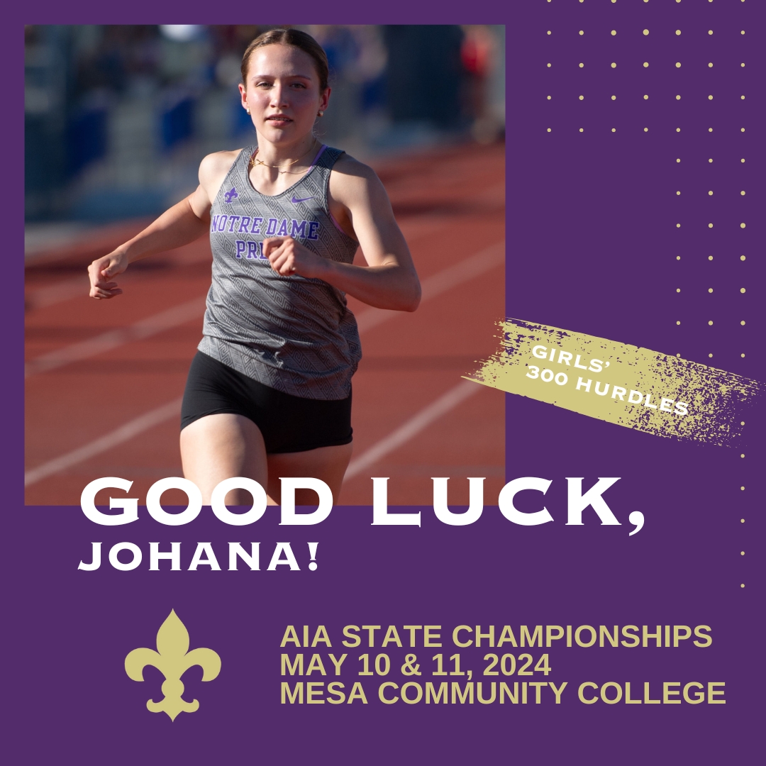 Best of luck to our NDP Track & Field participants at this weekend's AIA State Championships at MCC: Diego Herrera-Vendrell, Will Feagles, Jazz Kinzel & Johana Krutzik. #GoSaints #reverencerespectresponsibility Jazz, Johana & Diego photos courtesy of Kimberly Matura Photography