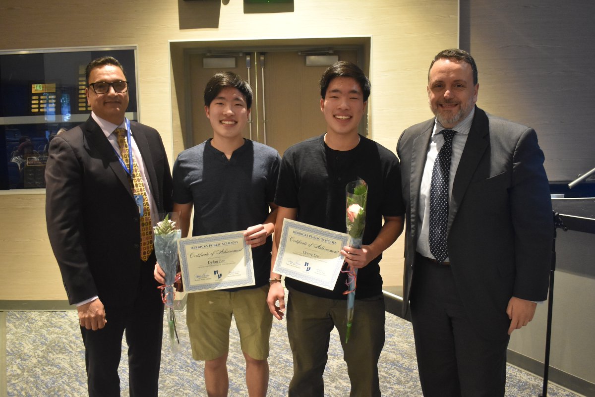 At last night's meeting, the BOE was proud to recognize 23 exceptional teachers, teaching assistants & administrators who were recommended for tenure & our Class of 2024 valedictorian & salutatorian Devon Lee & Dylan Lee. Congratulations to all! #WeAreHerricks @HerricksSup
