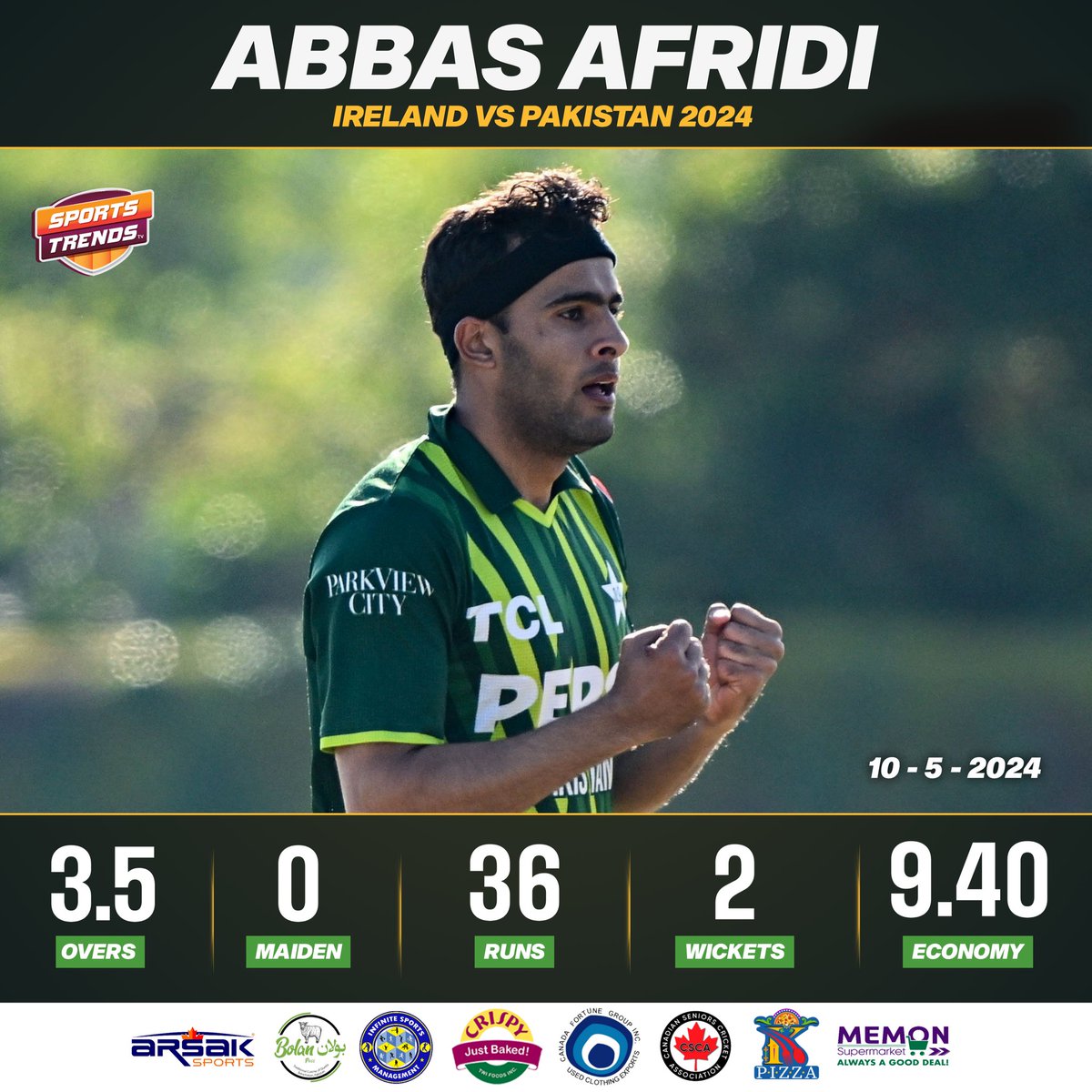2 Wickets For Abbas Afridi Against Ireland in First T20 International Match 🔥 #Cricket #Pakistan #PakistanCricket #IREvPAK #PAKvIRE #IREvsPAK #PAKvsIRE #BabarAzam #SaimAyub #ShadabKhan #SportsTrendsCan #SportsTrendsCanada