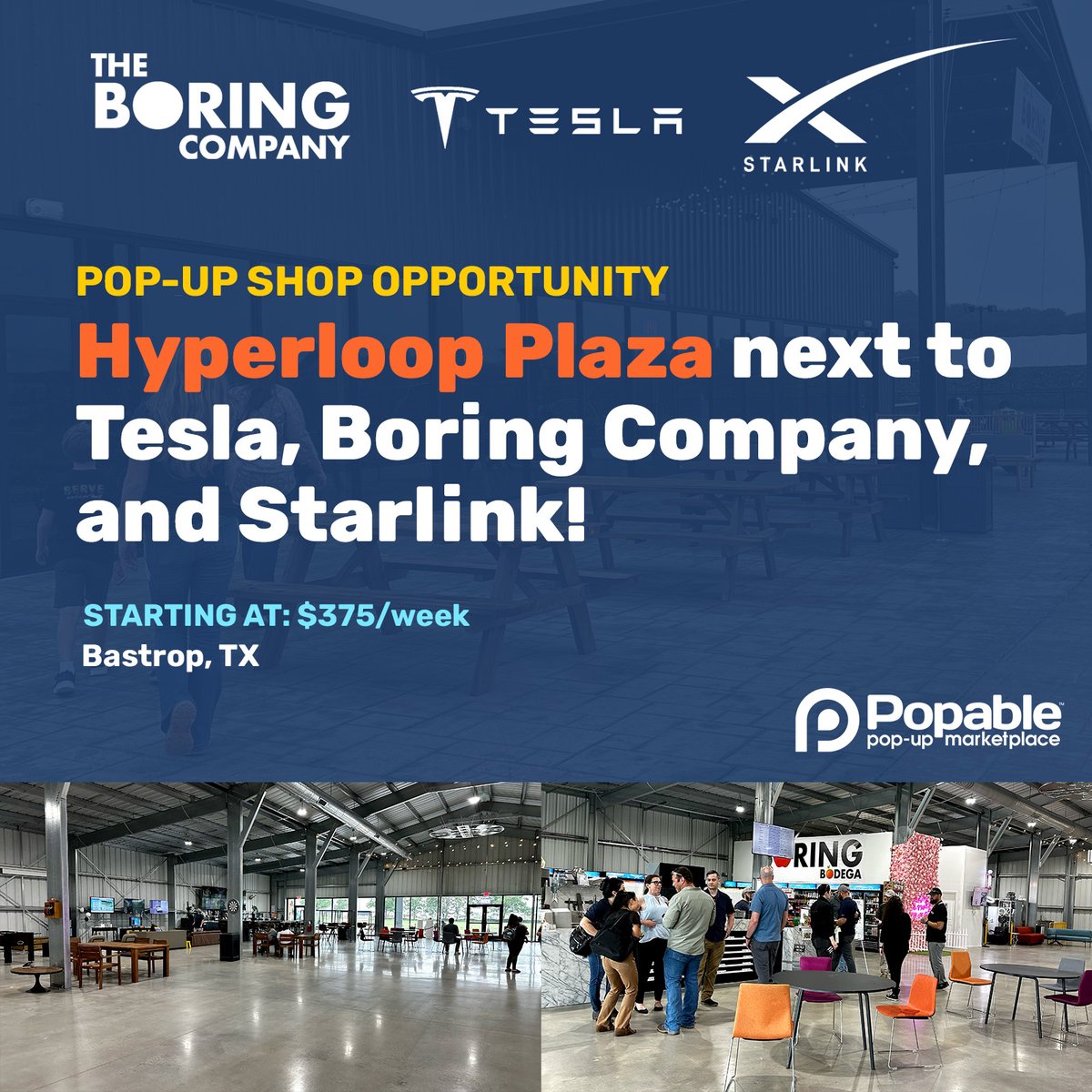 Attention all Texas brands and small businesses! 🚀

Are you interested in growing your business and connecting with a vibrant community? We're excited to offer an opportunity to engage with over 2,000 employees and their families in the Bastrop, TX area.

Located next to Tesla,