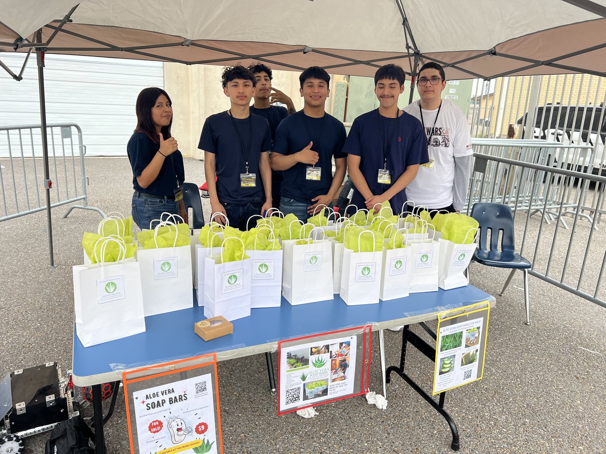 @IandGCenter students were extremely successful at selling our student-made #aloevera soap bars at this morning's @McAllenISD  #TechWars event! The students demonstrated very good #socialskills! @gutiexfer @RichardTam93019 @CityofMcAllen #DistrictofChampions #HealthyLiving