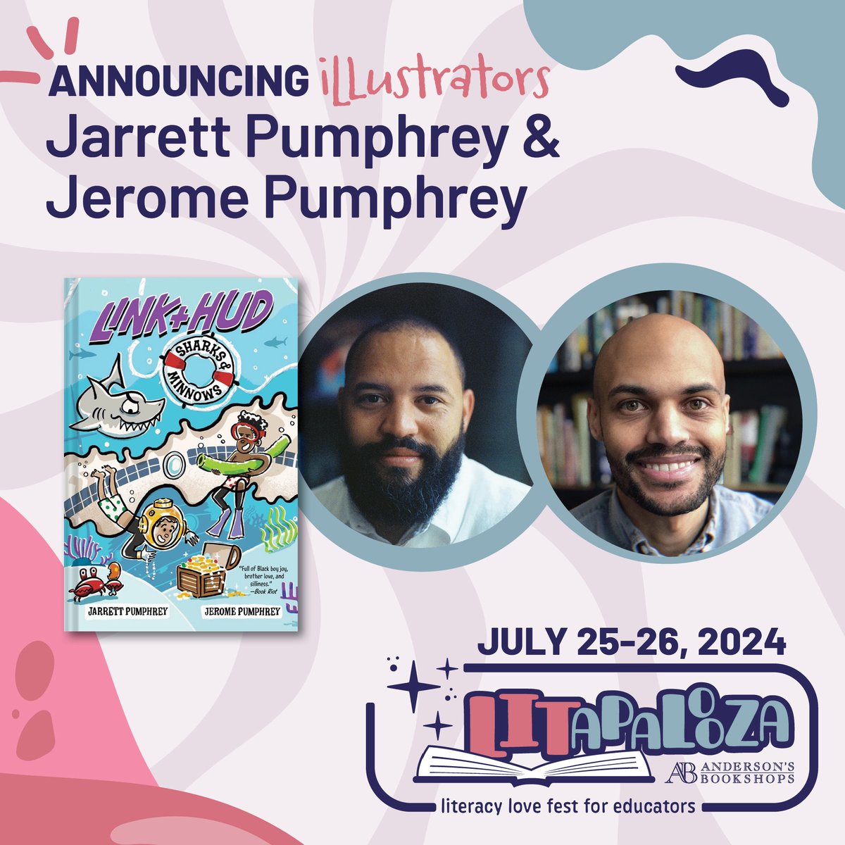 Happy #LITFriday! We are positively abuzz because @MrNathanHale @CynLeitichSmith @KeklaMagoon @jpumphrey & @wjpumphrey will join us at #LITapalooza this summer, along with 70 other kidlit creators! REGISTER HERE: LITapalooza2024.eventcombo.com