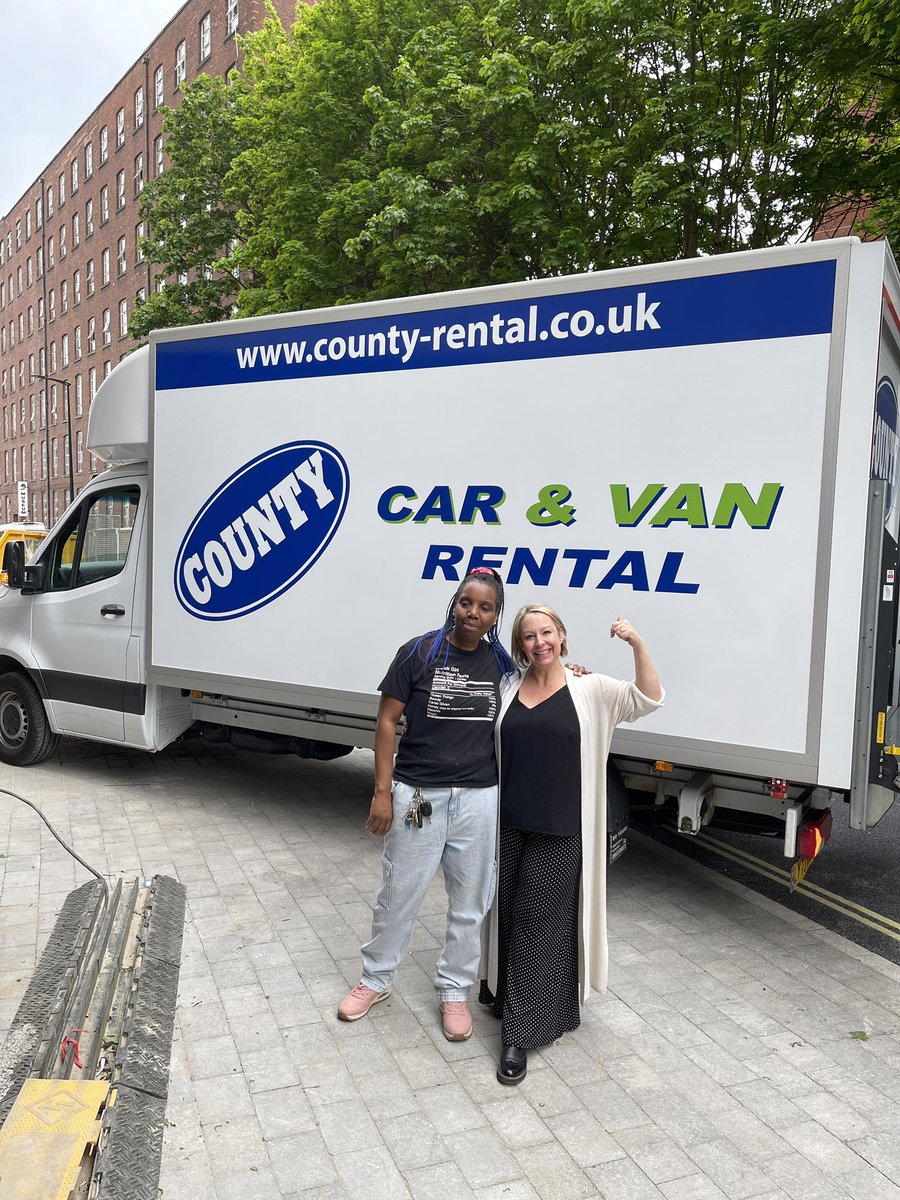 VillageWebCo's tweet photo. Huge thank you to Claire @Sector3SK and Becky from @WillmottDixon Today I was able to collect new furniture that will make a huge difference to my tiny social enterprise. I got to drive a truck, see my mate Kell and made a new friend #SocialValue #ProperGood #ReuseReduceRecycle https://t.co/gDEQkCZa6E