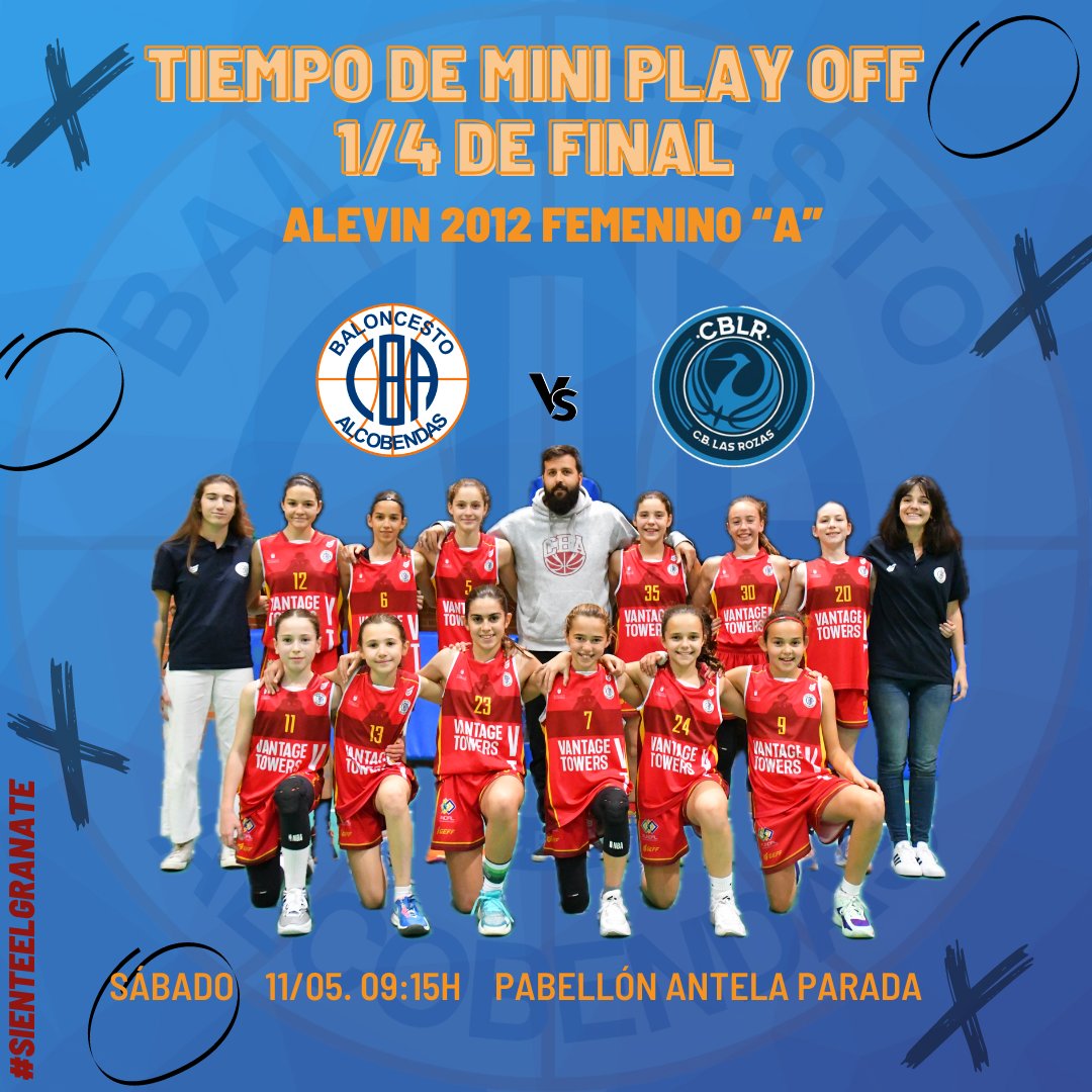 cbalcobendas's tweet photo. ¡Una semana más llegan los Mini #PlayoffCBA! 💥💥
El equipo #Alevin2012Fem jugará el 2º partido de los 1/4 de final, mientras que el #Alevin2013Fem, #BENJAMIN2014Fem y #Alevin2013Masc se enfrentarán al 1º partido de semifinales. 💪🏼
¡Nos vemos en el Antela! 👏🏼
#SienteElGranate https://t.co/lgwOqg7yJR