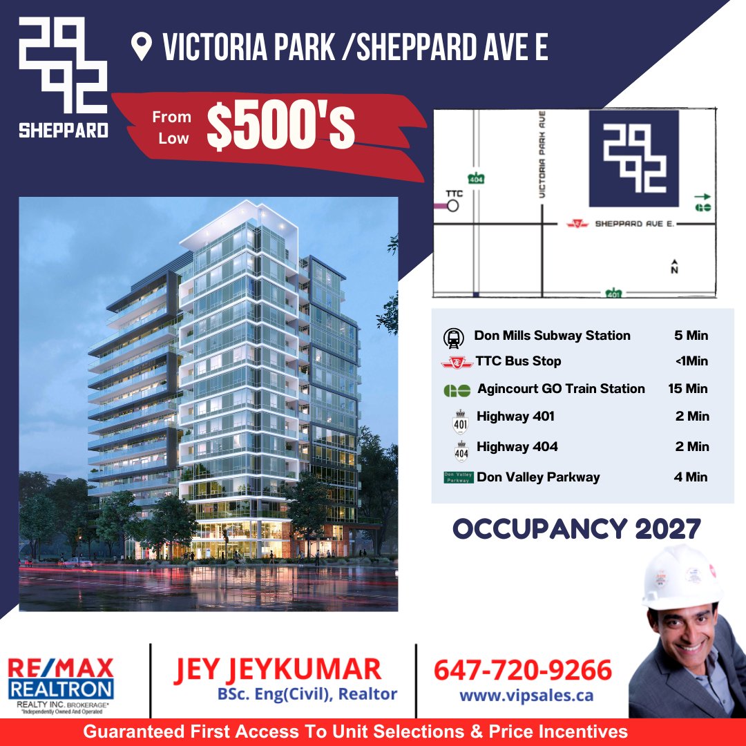 JeyJeyKumar1's tweet image. #2992Sheppard #PlatinumAccess #condo #CondoLiving #CondoLivingStyle #Home #NewHomes #DreamHome #Preconstruction #Property #Investment #RealEstate #TTC #GTA #torontorealestate #jeyjeykumar #torontocondos #condoliving #condoinvestements #condosintoronto #95developments