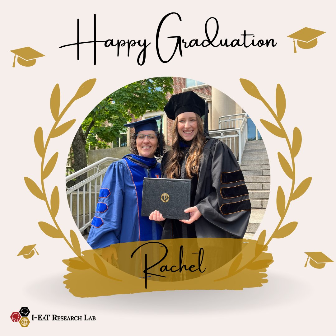Congrats to Dr. Hahn Arkenberg for graduating from #Purdue with her PhD today! We are so proud of Rachel for all she has accomplished! Thank you for all your hard work and for everything you have done for the lab! We wish you all the best! @DrMalandraki @PurdueHHS @PurdueSLHS