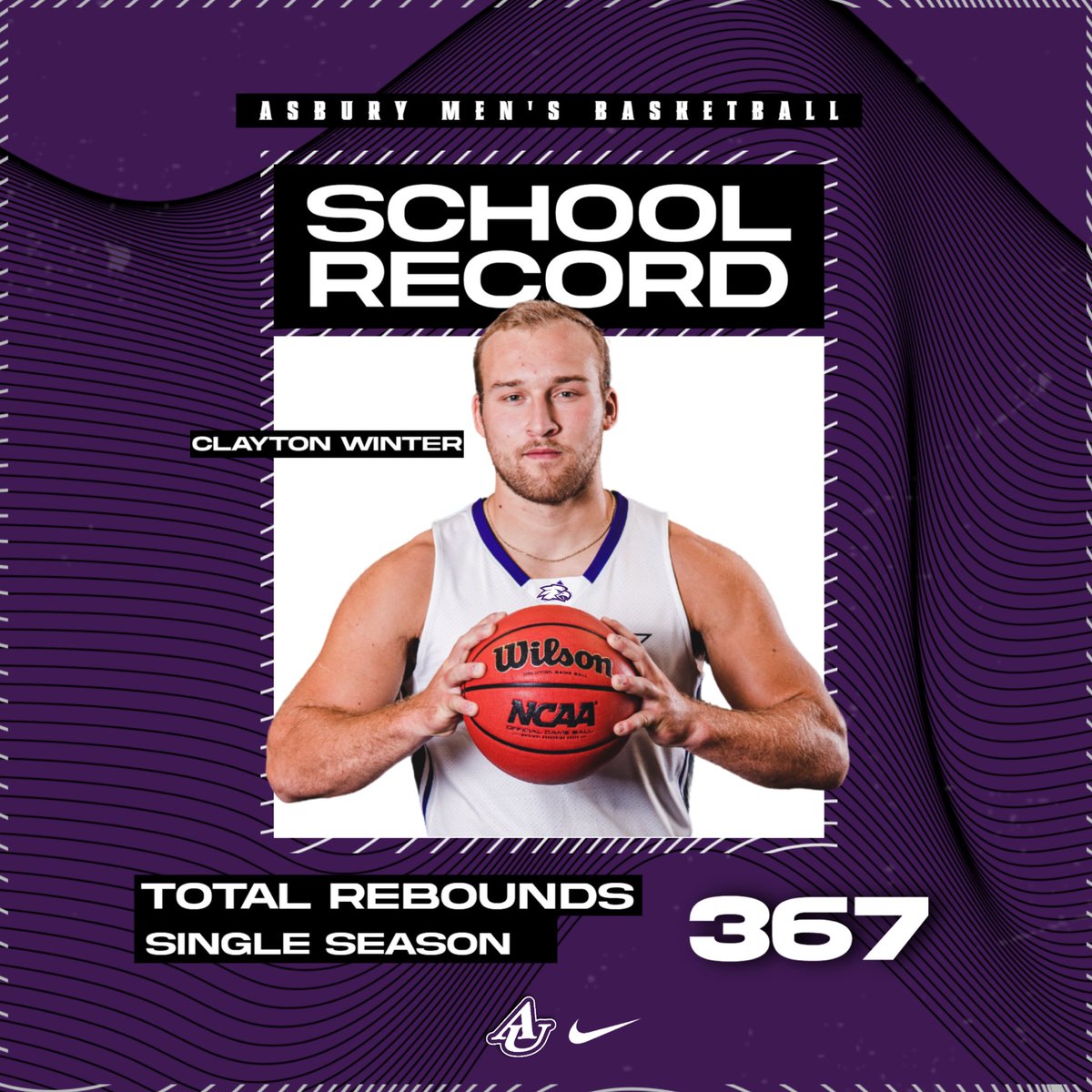 Overdue Recognition ‼️ The guy who broke @AsburyHoops record for rebounds in a single game (32), now holds the record for total rebounds in a single season! 3️⃣6️⃣7️⃣ Take a bow Clayton! 🫡 🦅🏀