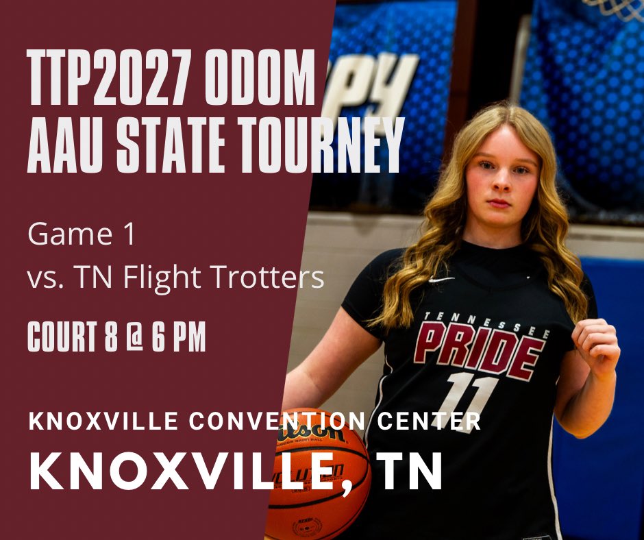 First game tonight on court 8 for our 27s! @odom_coach @TNTeamPride @WoodsRecruiting @BigBoardSports @MeadeHoops @JrAllStarBB @PrepGirlsHoops @JCJackPhotos @AAU_Basketball #playwithpride #ttp2027odom