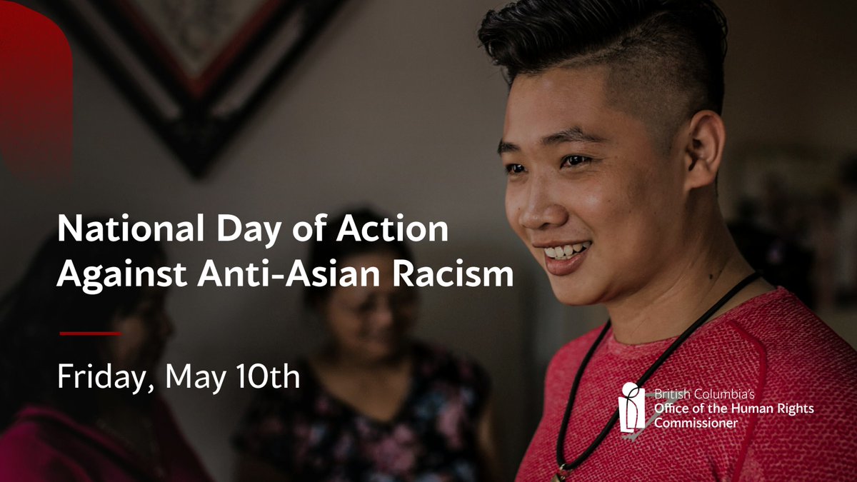 Today, on The National Day of Action Against Anti-Asian Racism, we recognize the rise in hate directed at Asian communities since the pandemic began, as highlighted by our inquiry. To read more, visit: bchumanrights.ca/inquiry-into-h…

#HumanRightsBC #StopAsianHate