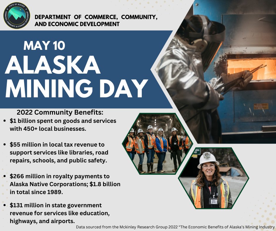 Today we are celebrating Alaska Mining Day! Mining in Alaska is possible thanks to our states high ESG standards. To learn more about Alaska's standards, view the 2023 Alaska Standard Inaugural Sustainability Report using the link below! gov.alaska.gov/.../uploads/Th… #Alaskaminingday