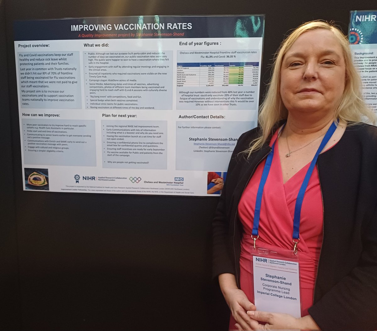 Congratulations to <a href="/ShandStevenson/">Stephanie Stevenson-Shand</a> on your graduation today from your improvement leader fellowship <a href="/NIHRresearch/">National Institute for Health and Care Research</a> 
Vaccination - a topic close to our hearts <a href="/ChelwestFT/">Chelsea and Westminster Hospital</a>