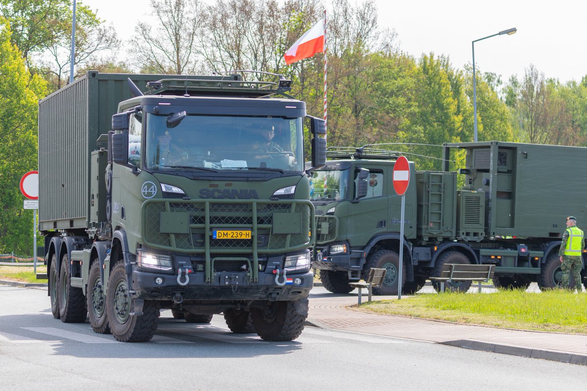 First columns with the Dutch 🇳🇱 13th Light Brigade have entered Poland 🇵🇱 on their way to Lithuania 🇱🇹 in support of 🇩🇪-led exercise #GrandQuadriga 24, part of #QUADRIGA2024 being German contribution to the large-scale NATO exercise #SteadfastDefender 2024, May 10, 2024.