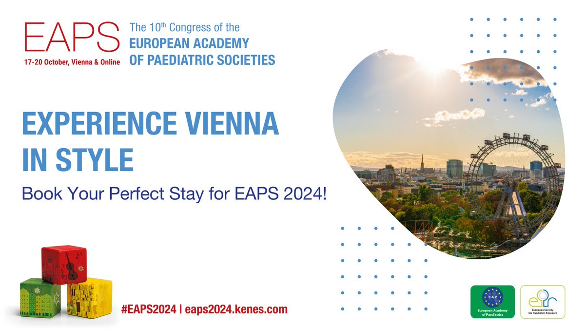 Experience Vienna's elegance during #EAPS2024! 🏨 Choose from a variety of accommodations close to the Congress to save time and explore the city's history, cuisine, and culture. Book now for a memorable stay! ⤵️ hotels.kenes.com/congress/EAPS24 @espr_esn @EAPaediatrics #VisitVienna