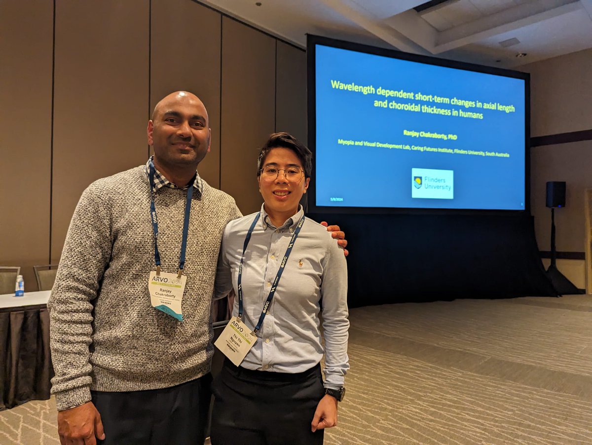 Just wrapped up an amazing experience at #arvo2024! From giving a talk, presenting a poster, to moderating sessions, it's been a whirlwind. Huge thanks to ARVO for a wonderfully organized event in Seattle. 
<a href="/FlindersCFI/">Flinders Caring Futures Institute</a> <a href="/FlindersCNHS/">College NHS</a>
