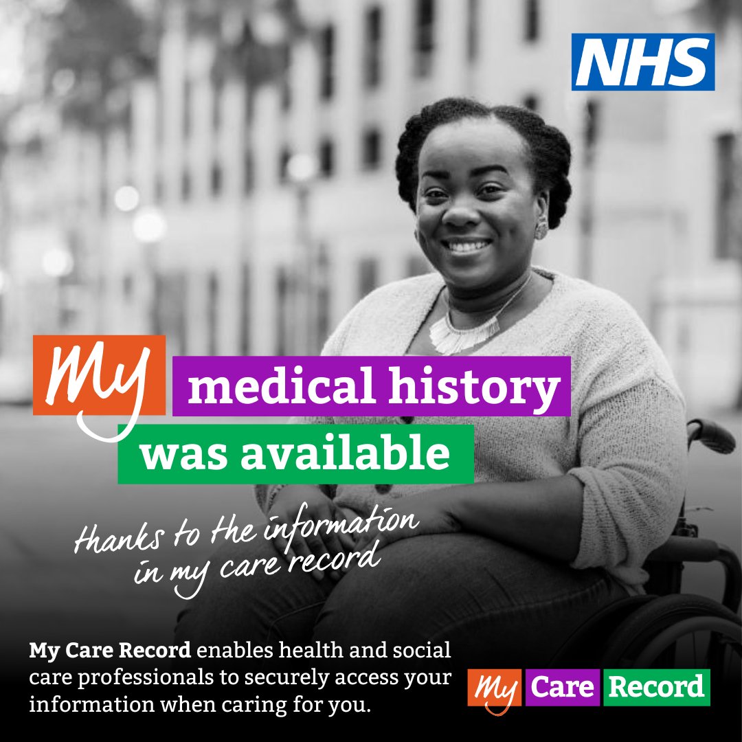 Instant access to medical history helps health and social care professionals make informed decisions. My Care Record ensures your info is always accessible to those who need it. Read about this at brnw.ch/21wJFmd #MyCareRecord