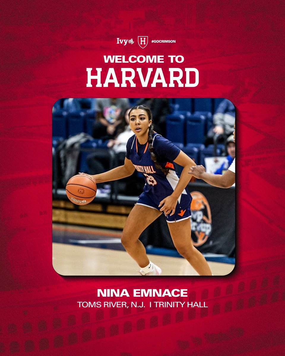 HarvardWBB's tweet photo. Welcome to Harvard, @ninaemnace!
Nina is an absolute gym rat in every sense of the phrase. She is a tireless worker, ultimate competitor, and tough as nails. If you need a big stop on defense, Ninaโs got you! Letโs go Jersey Shore, your time is now!
#GoCrimson x #BelieveIt https://t.co/0DrfmmGFPQ