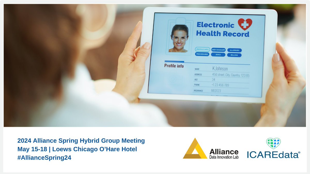 #ICYMI: ICAREdata® is an initiative powered by the Alliance Data Innovation Lab that aims to collect clinical trial information using structured data right from the EHR. Learn more at 1 pm May 17 - Alliance Spring Hybrid Group Meeting. Register: bit.ly/Alliance-SprMt… #NCI #NCTN