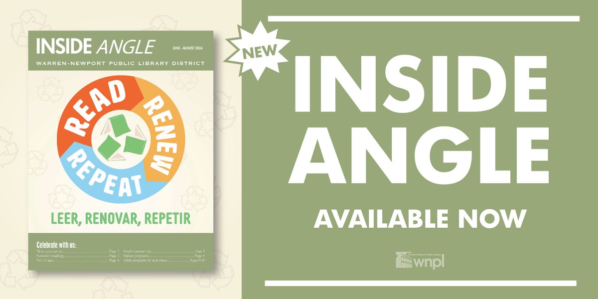 🎉 Get ready to soak up some summer reading vibes! 🌞 Our newest issue of the Inside Angle newsletter is mailing to homes and now available to view online! 📰 Dive in for book recommendations, library updates, and more! Read the latest issue here: wnpl.info/wp-content/upl….