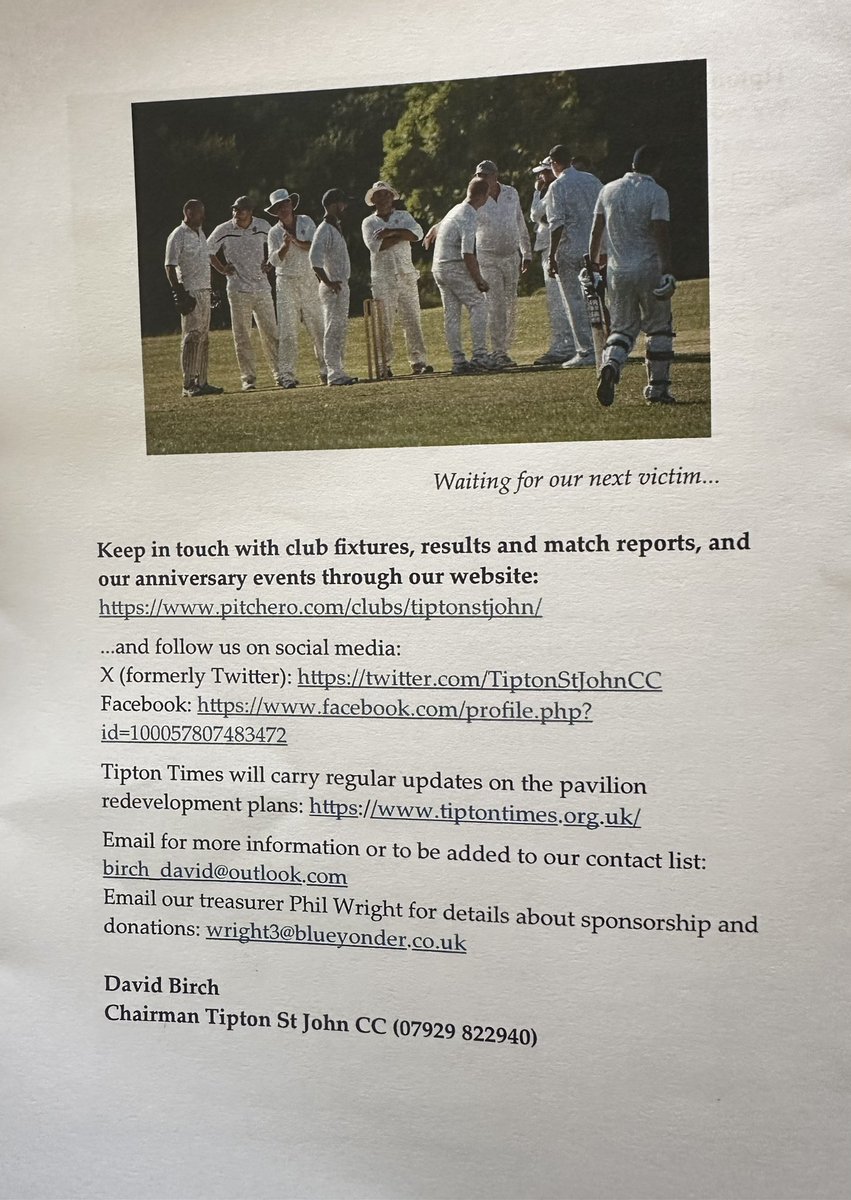 Here’s a celebration &amp; an appeal from the lovely @TiptonStJohnCC 
Please do help by retweeting. 
<a href="/savevcricket/">SaveVillageCricket</a> <a href="/PeoplesCricket/">The Friendly Cricket Collective</a> <a href="/googlyfund/">The Googly Fund</a>