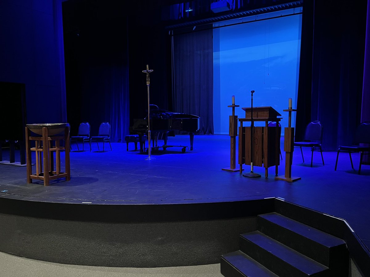 CampusMinMU's tweet photo. All is ready for Baccalaureate &amp; everyone’s welcome. We’ll be hearing about milestones, blessing seniors and remembering how very much God loves us. We hope you can join us in Kimmel Theatre from 4-5pm today. https://t.co/gNVVo2grew