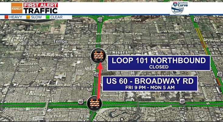 GinaMaravillaTV's tweet image. 🚨BIG Weekend Construction Closures🚨
🚧 I-17
🚧 Loop 101
🚧 US 60
#azfamily #firstalertaz