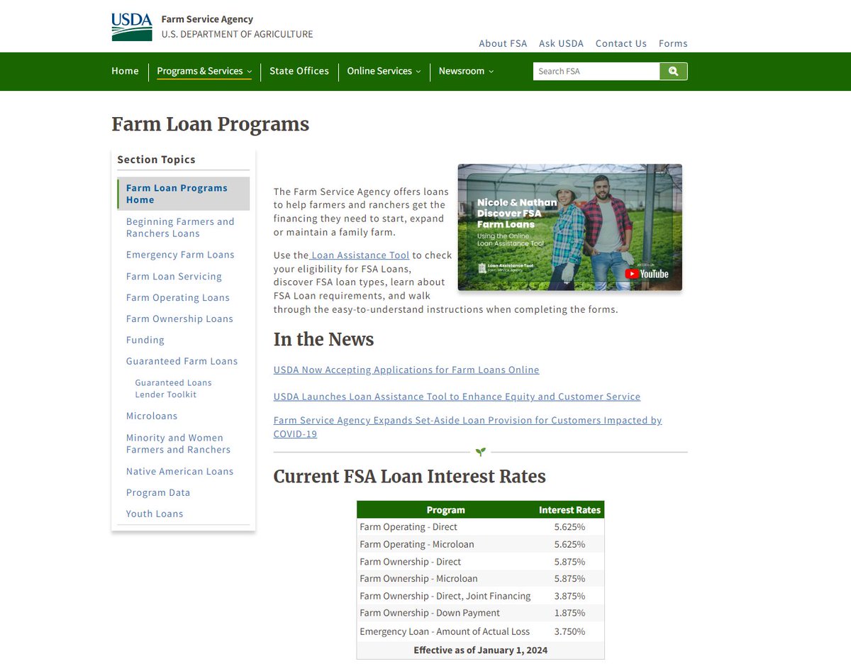 #DYK? You can always check our current farm loan rates and review our farm loan programs here: bit.ly/3G7MbId