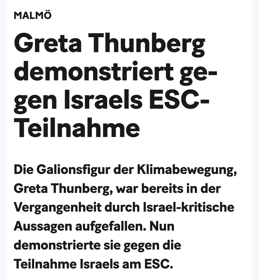 How dare you? Wie sich die #Klima-'Heldin' #GretaThunberg und die ganze Bewegung als linksextreme Bande demaskiert. #Greta, mir graut vor ... euch! #ESC24 #Israel #Klimasekte 20min.ch/story/malmoe-g…