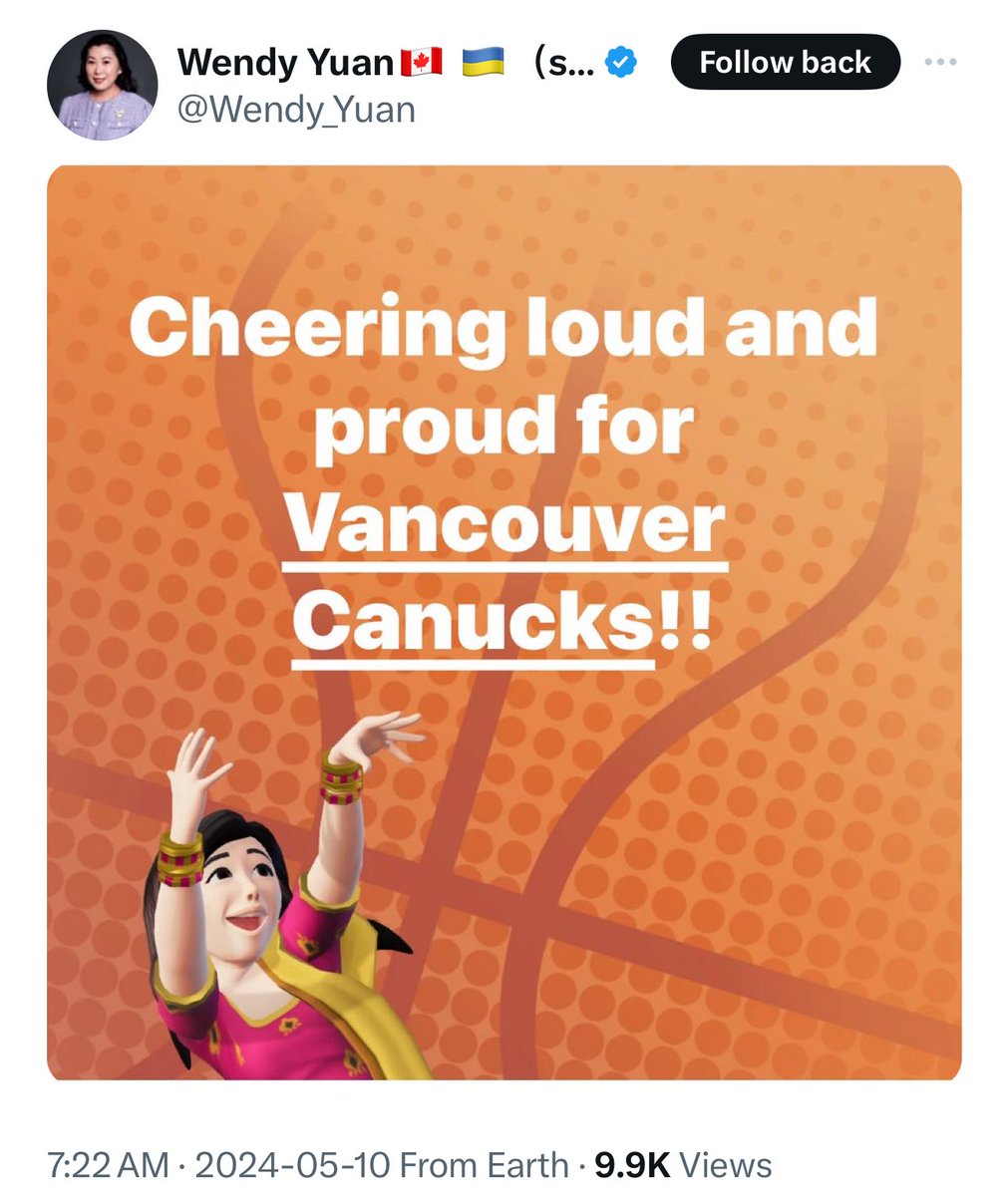 The BC United candidate for Richmond Centre takes Stanley Cup playoffs hoopla literally. #bcpoli