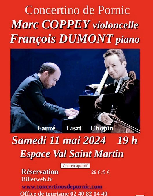 Tomorrow in @VilleDePornic (🇫🇷 44), with @fdumontpiano! #Fauré #Liszt #Chopin 📌 #lesConcertinos #Pornic ➡️ billetweb.fr/concertino-dum…
