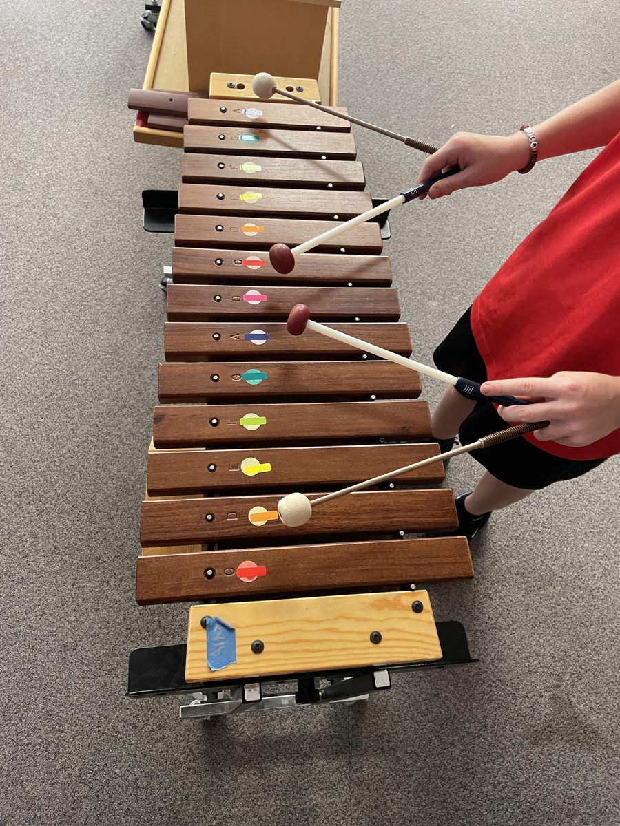 Super proud of this student who, after seeing some examples, decided to figure out how to play with 4 mallets on his own!