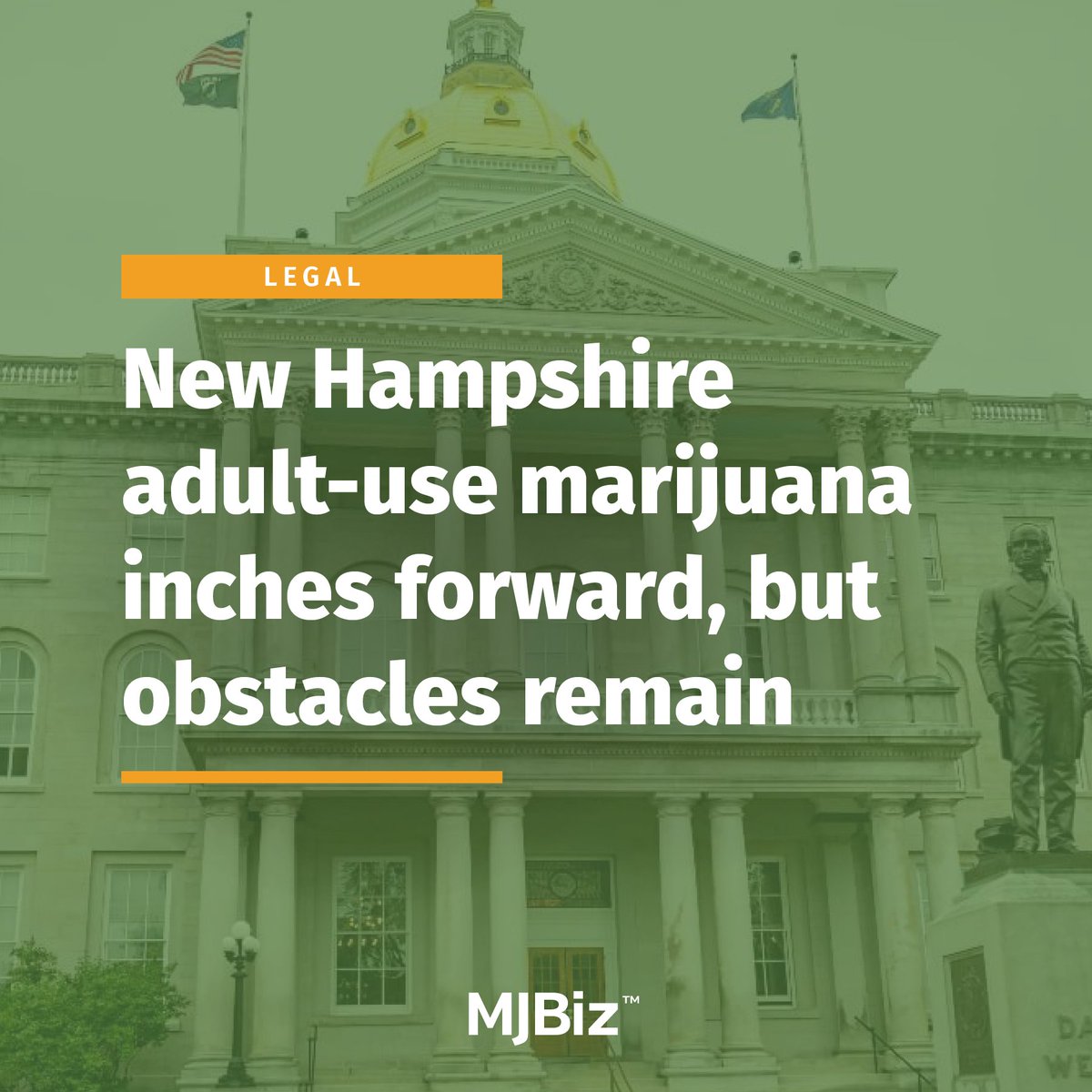 #NewHampshire adult-use #marijuana legalization is inching forward again. More info here: bit.ly/3QF0XxO (Photo by Enrico Della Pietra/stock.adobe.com)