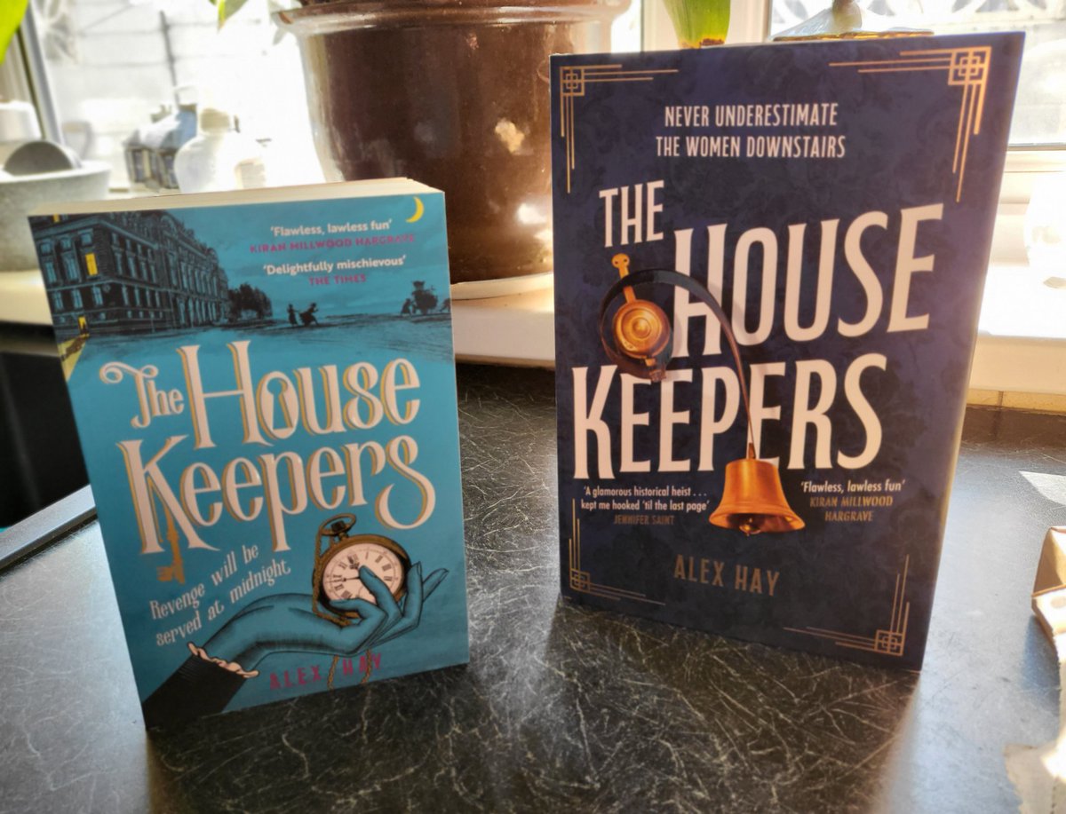 I loved #TheHousekeepers by @AlexHayBooks so much I just had to get both hardback and paperback. Not only is a very good story (a good old yarn as they used to say) but how pretty do they look together #BookTwitter