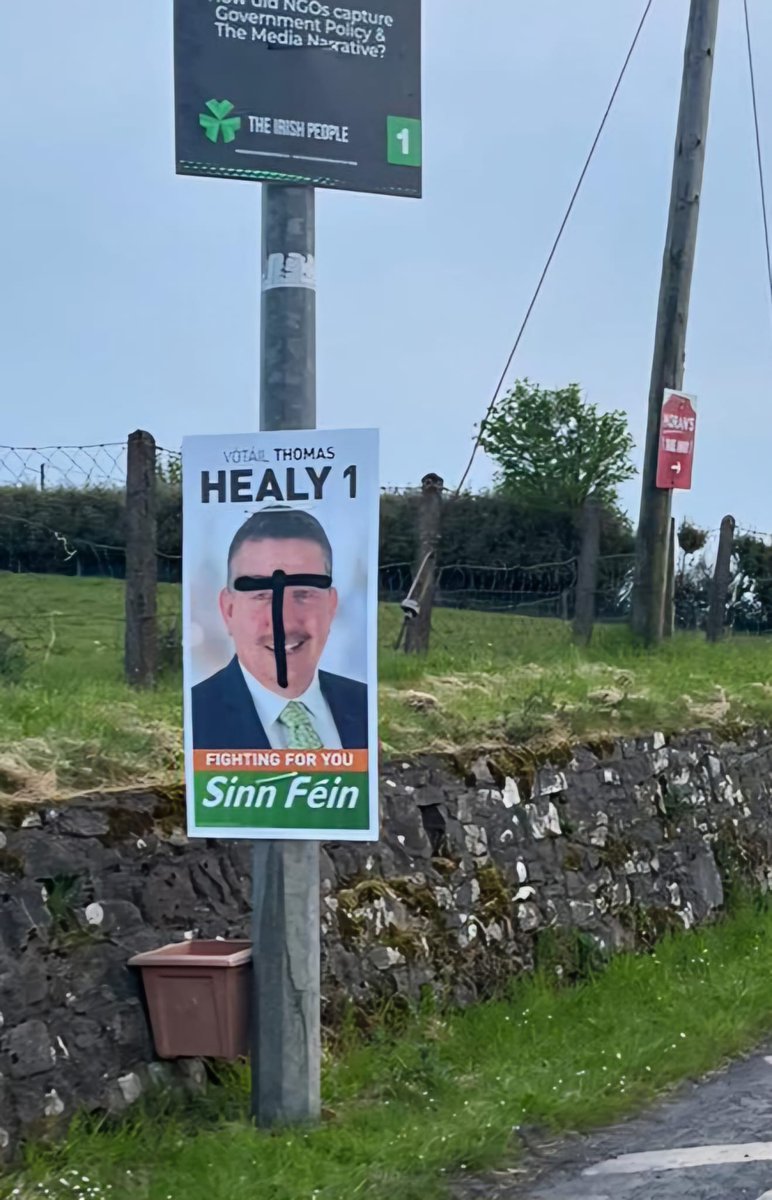 Sinn Fein posters in Sligo being defaced. T for Traitor. #LE24
