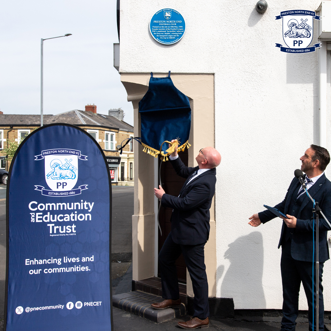 📍 The birthplace of Preston North End. 🐑 🎉 To mark 144 years since the club's formation, earlier today a blue plaque was unveiled on the site where it all began on Deepdale Road. 🔵 #pnefc