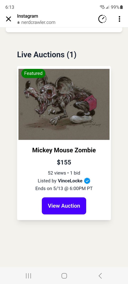 Zombie Mickey #3 up for auction... nerdcrawler.com/u/VinceLocke/a…