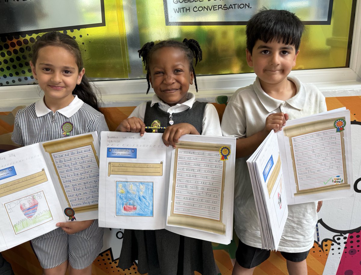 Children from 1AC and 1EF came along to my office to share their published nonsense poems with me 💙🙌🏻🩵 I was so impressed 🌟 @lea_forest_aet @AETAcademies @LeaForest_MissC @MissFisher_LFP @mrsrmurad @McAuliffeSteph @LFP_DHT_MrW @LFP_Dep @LFP_MissEvans @BirminghamEdu
