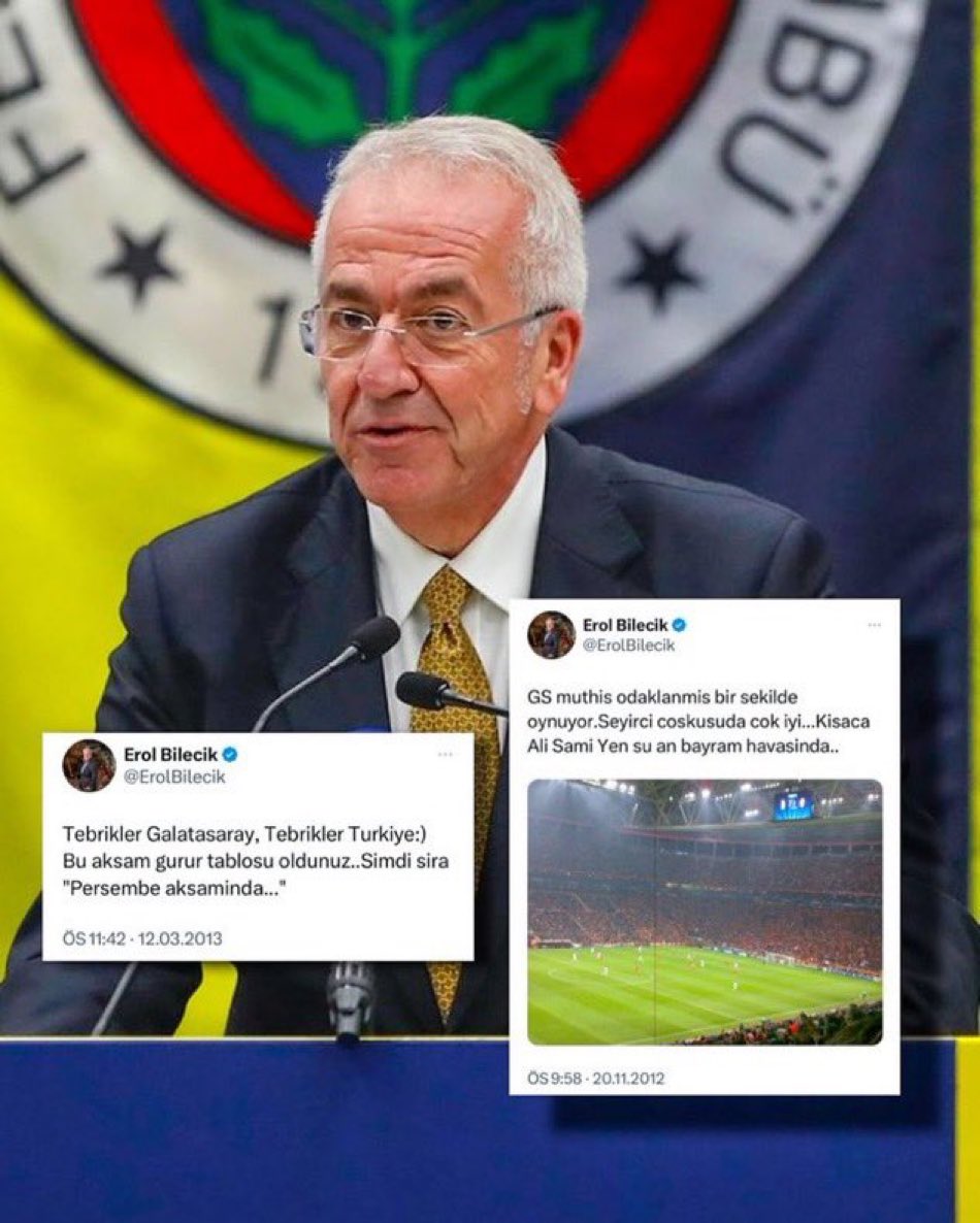 Bak bunları gördükçe, ağız dolusu küfür etmek istiyorum! Lan siz bizim başımıza proje misiniz? 

gs değil miydi Fenerbahçe’yi Uefa’yı  mail yağmuruna tutan? Haklı olduğumuz davalarda sırtımızdan vuran? Otobüsümüz kurşunlandığında tşak geçer gibi tişört bastıran? 2012 Mayıs ayında…