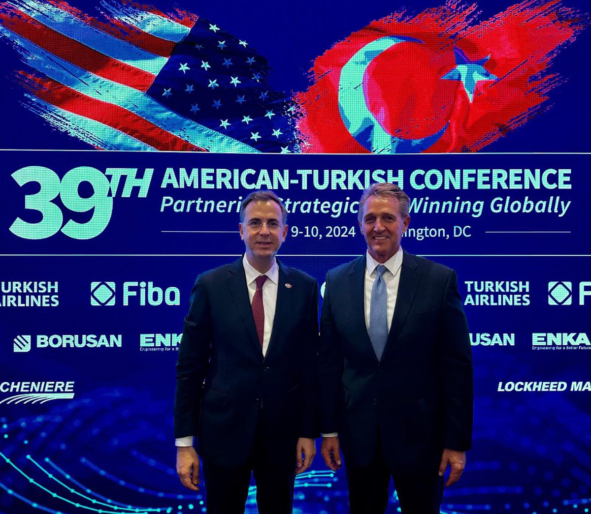 #AmbassadorFlake: Nice to be with Murat Özyeğin, Chairman of the Türkiye-U.S. Business Council, at the American Turkish-Conference today. As I said in my remarks, 'While the bilateral security and trade relationship has been enormously successful, the people-to-people…