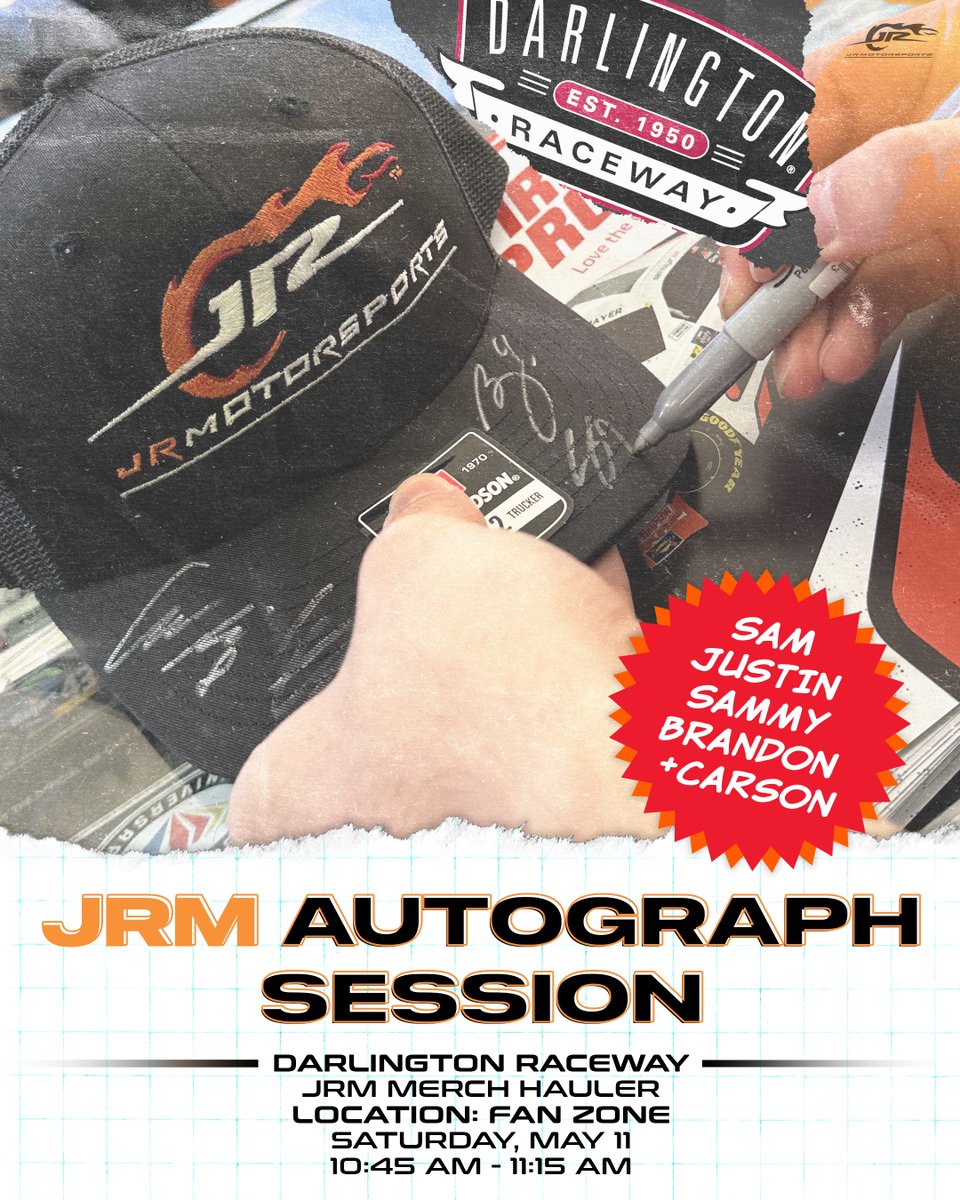 Another weekend, another autograph session! We'll see you at the Fan Zone on Saturday with our drivers and our Sharpies ready to go. 🖊️