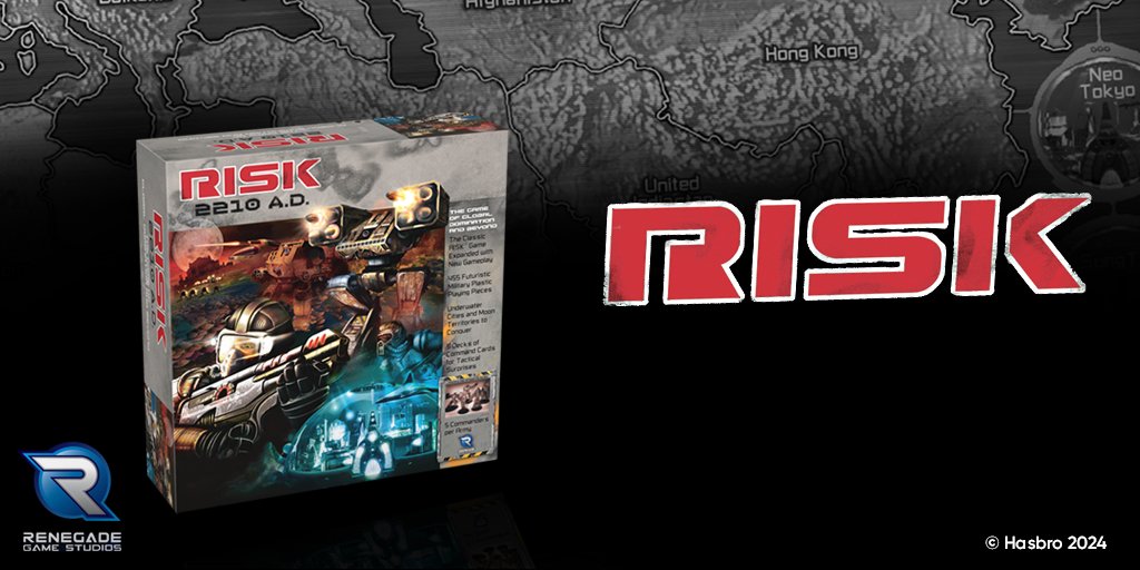 Centuries have passed and the world is again at war in Risk 2210. You control the destiny of your people, your homeland, & your planet. After classic #Risk gameplay with new twists, including underwater & moon locations, one will emerge the victor. Pre-order now at #HasbroPulse!