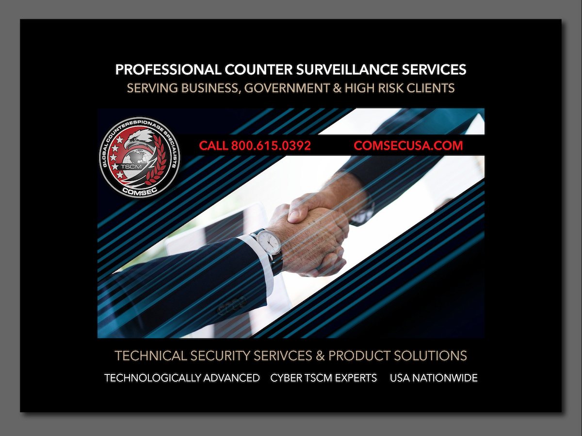 Concerned There May Be Electronic Eavesdropping Devices In Your C-Suite? Contact ComSec LLC For Professional TSCM Bug Sweep Services USA Nationwide: bit.ly/1ZKufZM #TSCM #corporate #surveillance #riskmanagement #securitymanagement #ExecutiveProtection