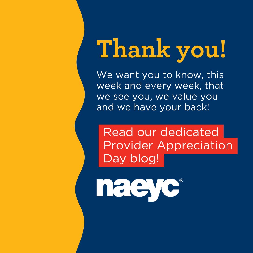 Celebrate with us this Provider Appreciation Day! Learn how NAEYC's staff and global community supports early childhood professionals and advocates to make positive change in the field by reading our full blog post. #TeacherAppreciationWeek naeyc.org/resources/blog…