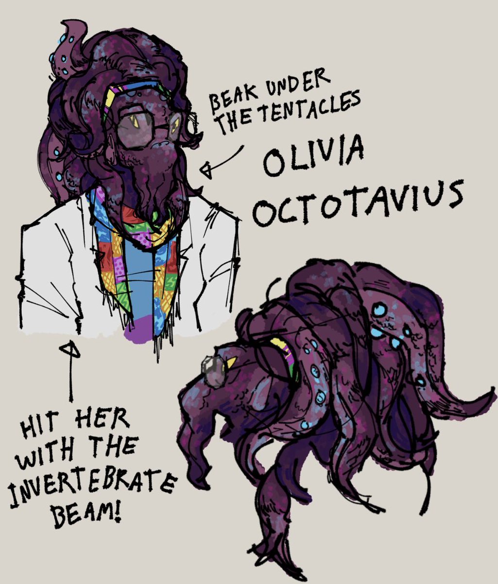 EepyNeepy's tweet image. Doodle of Olivia Octotavius

What if everyone in Alchemax got turned into a cool silly invertebrate, that’d be fun,,,,

#OliviaOctavius #DocOck #IntoTheSpiderVerse