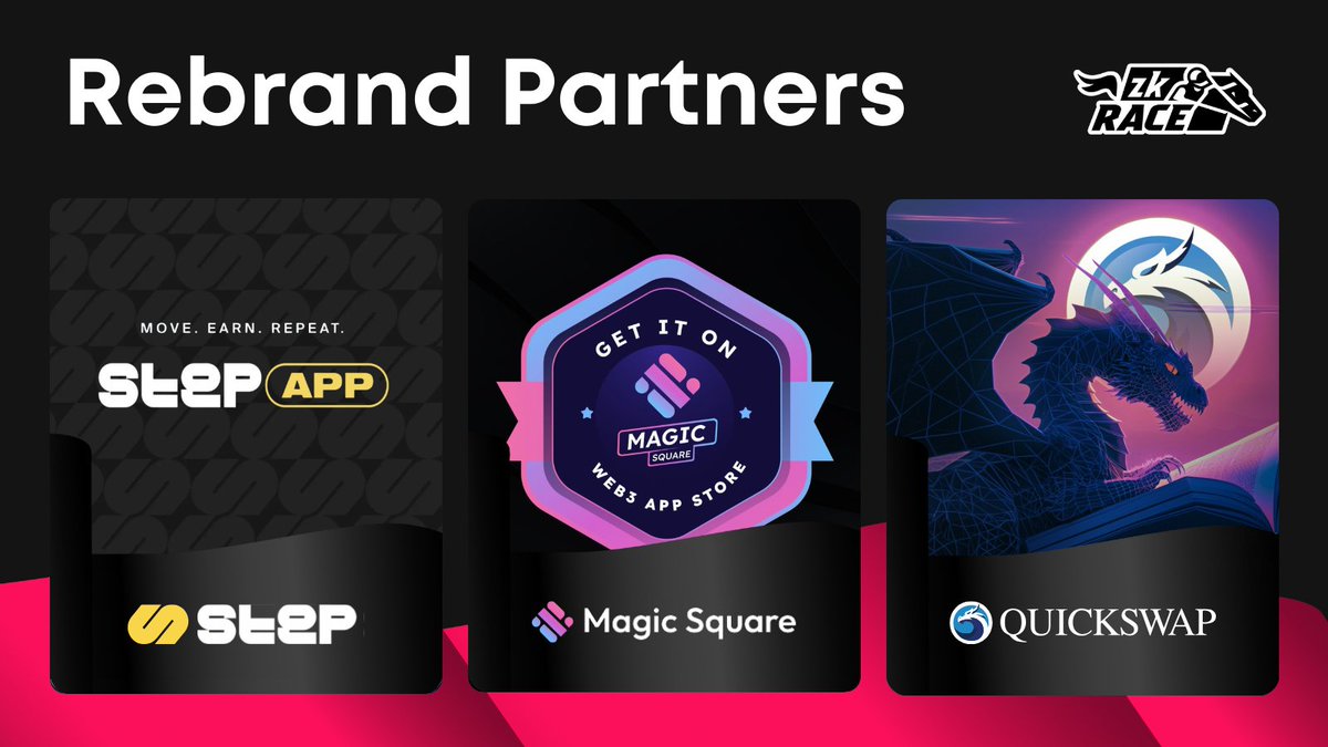 zkRace Rebrand Partners 5000 $ZERC #GIVEAWAY Projects reaffirming their long-standing partnership with #zkRace (formerly #DeRace): ✅ @StepApp_ ✅ @MagicSquareio ✅ @QuickswapDEX 10 lucky partner community members who like & retweet get to share 5000 $ZERC!