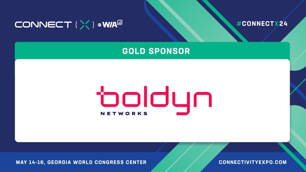 Thrilled to announce Boldyn as a Gold Sponsor for #ConnectX24! We can't wait to connect with you in Atlanta. #ConnectivityEverywhere #Partnership