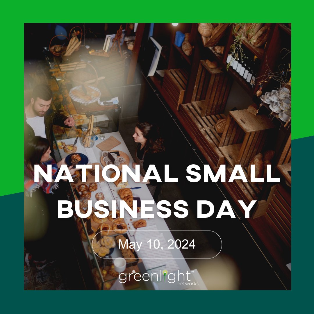 Happy #NationalSmallBusinessDay! 🎉 Today, we celebrate the small businesses bring to our communities. Tag your favorite small businesses below! 🛍️ Want to Greenlight your business? Learn more: hubs.ly/Q02wP8km0 #GreenlightNetworks #SupportLocal #ShopSmall