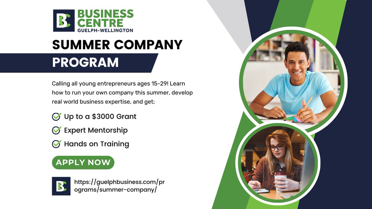 Calling all young entrepreneurs, ages 15-29 📢 Think you got what it takes to run your own business 🤔 Then put your skills to the test this summer with the Summer Company Program 🤩

To apply, visit the link below👇

guelphbusiness.com/programs/summe…

#student #youngentrepreneur #guelph